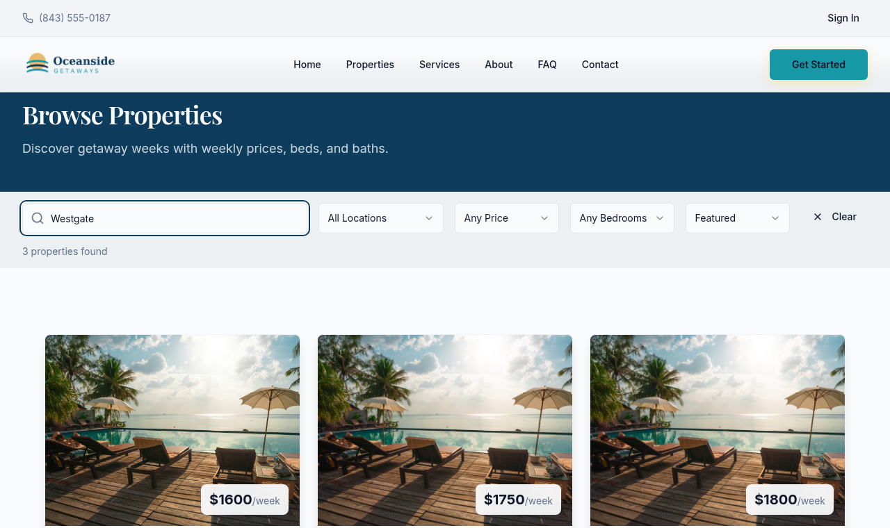 A company website's properties page with a new listing shown right after saving